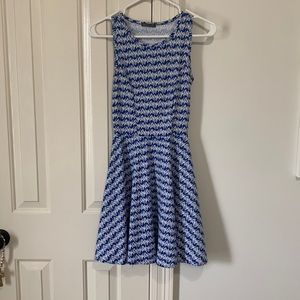 Blue and white dress